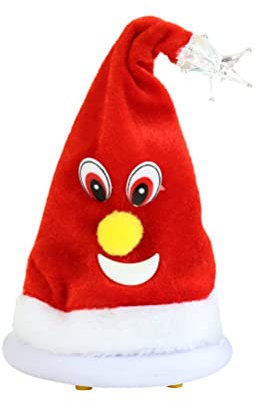 Tanzender Weihnachtsbaum Mit Musik, Rotierend und Singend - Weihnachtliches Tischdekorationsspielzeug Mit Weihnachtsmützen (C)