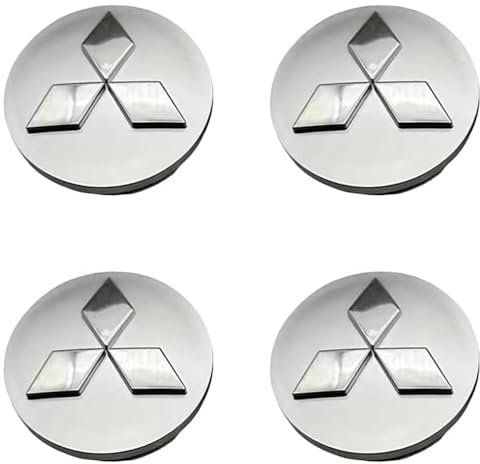 LIUBYEW 4 Stück Nabendeckel Zubehör für Mitsubishi Colt Z30 2004-2012 60MM,Radnabenabdeckung Felgen Center Nabendeckel Hitzebeständiger Radnaben Mitteldeckel Wasserdicht Radnabendeckel