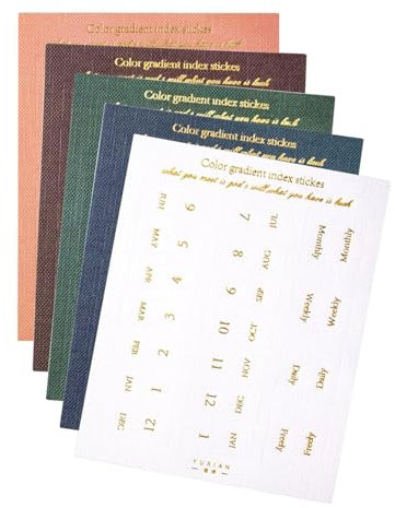 LEEQ monatliche selbstklebende Index-Registerkarten-10 Blatt bunte monatliche Trennblätter, Schule, Studium, Planer, Aufkleber für Büro, Studium, Planer, Organisationen(Jazz)