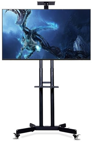 Soporte For TV Móvil, Soporte For TV con Ruedas, Adecuado For Televisores Pantalla Plana LCD LED OLED 42-70 Pulgadas, Soporte For TV Altura Ajustable, Capacidad De Carga De hasta 95 Libras