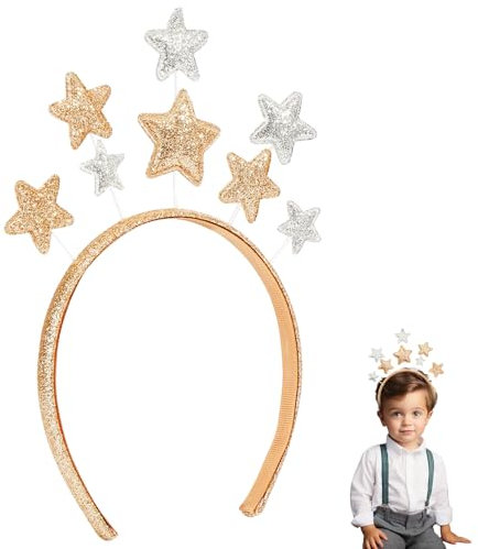Haarreif Weihnachten Erwachsene,Haarreif Sterne,Stern Stirnband Glitzer,Haarschmuck Weihnachts Haarband,Haarbänder Headband Haarreifen,mit für Star Christmas,Kopfschmuck Glitzerstern Stern-Haarband