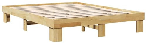 vidaXL Massivholzbett ohne Matratze 160x200 cm Eichenholz, Bett, Schlafzimmermöbel, Doppelbett, Bettrahmen, Möbel Schlafzimmer, Bettgestell Massivholz