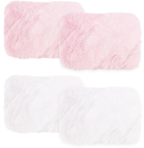 CYNOSURETECH 4 Pieces Dollhouse Rug, 1:12 Dollhouse Rug, Oval Plush Rug, Mini Floor Decoration, Dollhouse Accessories, Girls Toy Accessories