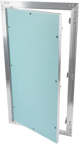 Vent Systems Revisionsklappe Trockenbau 30x60 cm mit 1.25 cm Wasserdicht Gipskarton - Wand, Decke Push-Click Aluminium Rigips Revisionstür - Innen Sanitär - Befliesbar Wartungsklappe, Serviceklappe