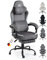 PixelPilot Ergonomischer Gaming Stuhl [Atmungsaktiver Stoff] Chair mit Fußstütze, Kopf- und Lendenwirbelstütze, Gamer PC Stuhl [breite Sitzfläche] Bürostuhl 150 kg Belastbarkeit (Nebula, Grau Pure)