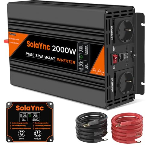 SolaYnc Inverter 2000W/4000W 12V 220/230V onda sinusoidale pura