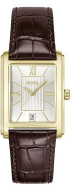 BOSS Principle Dress Collection Three Hand Quartz Movement Watch for Men - Available with Stainless Steel or Leather Bracelet