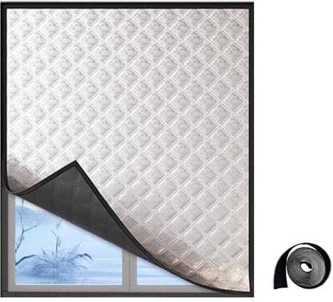 Fenster-Isolierfolie, Gegen Kälte Isolierfolie Zur Wärmedämmung An Fenstern, Thermofolie Kälteschutzfolie Thermo Fensterschutz Fensterdämmungs-kits(W 80 X H 100cm)