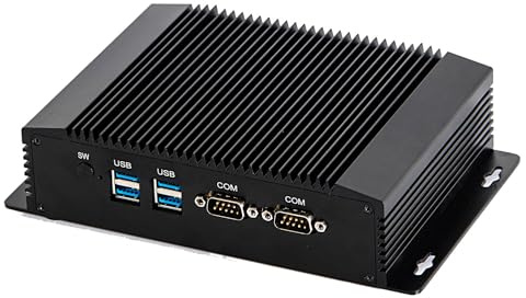 ANDAQI Industrial Embedded PC, Fanless Mini Computer, IPC, I5 4200Y 4210Y 4202Y 4302Y, Windows 11 / Linux Ubuntu, IM08, VGA, HDMI, 2 x LAN, 2 x COM, 4 x USB3.0, 8G RAM, 128G SSD