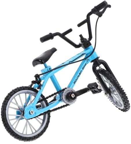 VICASKY Miniatur Fahrradmodell Mountainbike aus Metall Detailgetreu Blau Puppenhaus Dekoration und Fotorequisite