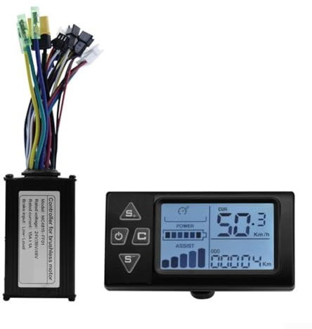 Bürstenloser Controller, 36V-48V 15A 250W/350W E-Bike Motor Display Kit mit S861 LCD Bildschirm und 3-Mode BLDC Technologie für Elektroroller Radfahren Enthusiasten
