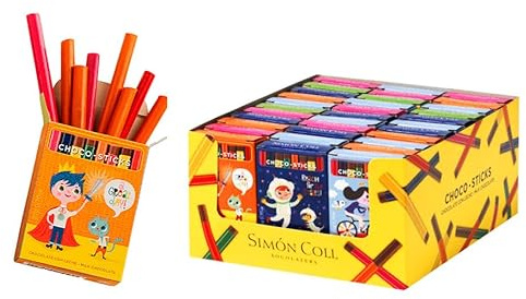 Bunte Zucker-Stifte – 45 Stück Display – Essbare Farbstifte aus Zuckerware