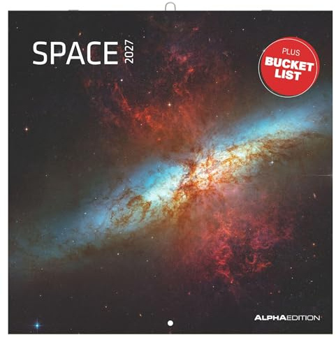 Space 2027: Wandkalender 30x30 cm (30x60 cm geöffnet) mit Notizkalendarium und 12 Weltraummotiven