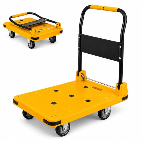 MAGIC SELECT Hopfällbar Plattformsvagn Klarar 300 kg, TPR-hjul 4