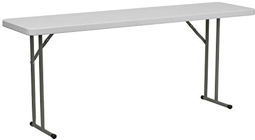 Flash Furniture Elon 6' Plastic Folding Training and Event Table, Rectangular Folding Training Table with 220-lb. Static Weight Capacity, White
