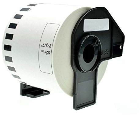 Go Inks 1 kompatible Etikettenrolle als Ersatz für Brother Dk-22205 (Etiketten:Continuos Rolle, Größe:62mm x 30.48m), Weiß
