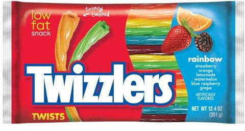 Twizzlers Rainbow Twists Large Pack 351g x1