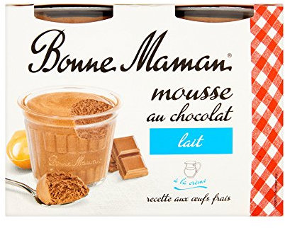 Bonne Maman Mousse au Chocolat Lait à la Crème 4 x 50 g