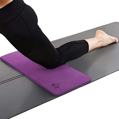 Heathyoga Yoga Knee Pads Cushion Non-Slip Yoga Mat Thick Yoga Accessories for Women Workout Pilates Kneeling Pads for Working out Exercise 26x10x0.5 Purple