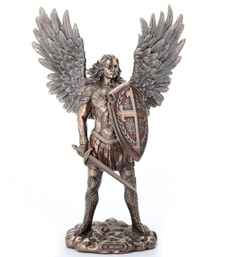 Veronese Statuen St. Michael der Erzengel in Battle Gear Bronze Finish Statue 26,7 x 34,5 x 11,4 cm Bronze