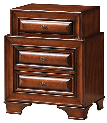 Glory Furniture G8850-N Mesita de Noche con 3 cajones, Madera, Cereza, No se Aplica