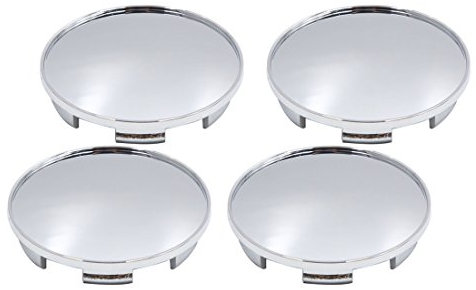 sourcing map 4pcs 68mm Dia 6 Clips Pneu Centre Roue Auto Couvre Chapeaux Cache moyeu Chrome Protecteur Ton Argent