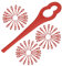 Spares2go Plastic Blades for Ozito Strimmer Trimmer (Pack of 60, Red)