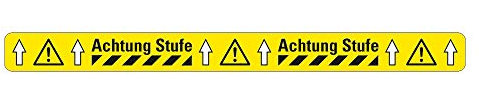 Antirutsch Warnmarkierung Sicherheitsmarkierung, gelb, selbstklebend, rutschsichere Bodenmarkierung R10 (Achtung Stufe 50mm x 600 mm)