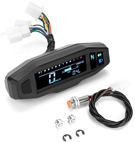 GoolRC Mini tachimetro digitale universale per moto LCD Contagiri digitale per motori elettrici Odo-meter