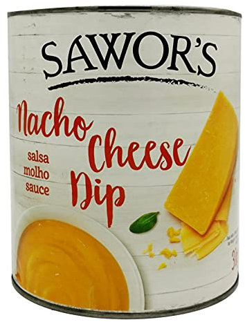 SAWORS - Queso Cheddar Líquido, Nacho Cheddar, Salsa de Queso, Salsa Cheese Nacho Dip, Salsa Cheddar con toque Jalapeño, Lata - 3Kg
