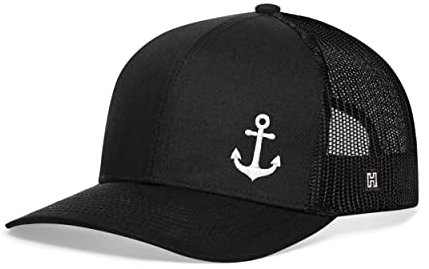 HAKA Wilderness Trucker-Mütze für Damen und Herren, verstellbare Baseballmütze, Netz-Snapback, Bequeme Passform, Schweißband, Golfmütze, Schwarz, Einheitsgre