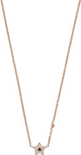 Collier en acier inoxydable Emporio Armani pour femme en or rose, finition polie