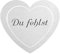 DOLORINO Grabherz aus Edelstahl | wetterfest | mit Spruch 'Du fehlst' | ca. 17x15cm