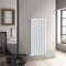 WarmeHaus 1200x545mm Vertical Column Designer Radiator White Round Tube Single Panel Tall Upright Radiator Central Heating Heater