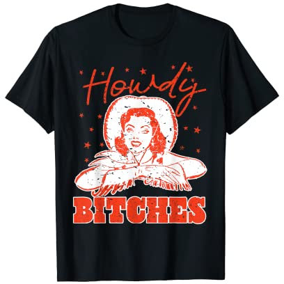 Vintage Howdy Hündinnen Rodeo Western Country Southern Cowgirl T-Shirt