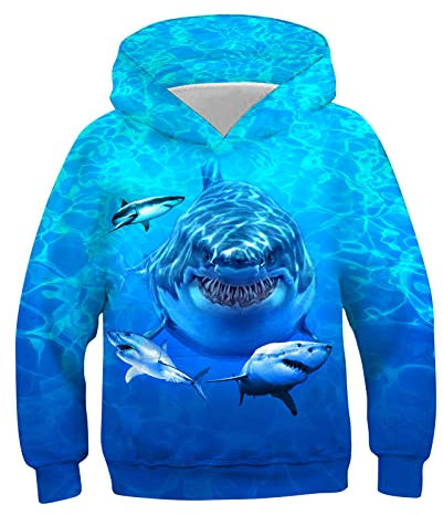 TUONROAD Sudadera con Capucha Niño Novedad 3D Hoodie Niña Ligero Sport Sweatshirt Manga Larga Pullover Sweater Hoody 8-9 Años
