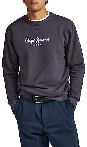 Pepe Jeans Edward Crew Sweatshirt für Herren, Schwarz (Washed Black), M