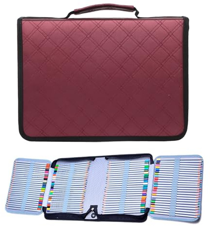 Hapivida Large Capacity Pen Pencil Case, 150 Slots Sketch Art Pencil Bag Portable Multiple Compartment Drawing Pencil Organizer Bag Student Supplies(Purple)