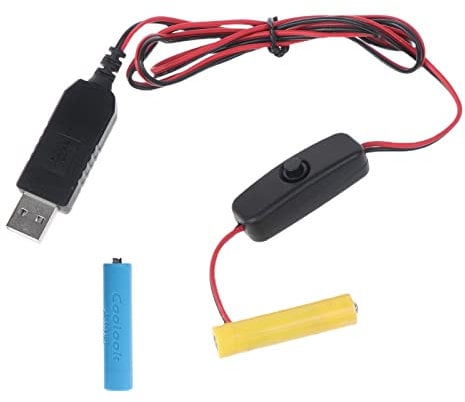 Diarypiece USB Power AAA Battery-Eliminator Cable with Switch, 2X AAA Batteries for LED Light