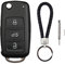 BouGPeng Schlüssel Gehäuse 3 Tasten Fernbedienung Kompatibel mit VW MK6 VW Golf 5 6 Touran Tiguan Polo Passat Seat Skoda Transporter Autoschlüssel Klappschlüssel Auto Schlüsselgehäuse