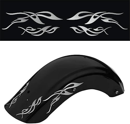 coppia adesivi per parafango moto motocicletta scooter TRIBALE custom racing edition universale decal scegli colore cod.1864 (090 Argento)