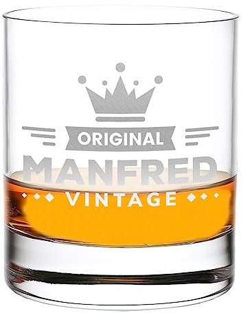 Whiskyglas personalisiert 315 ml Trink-Glas für Scotch, Bourbon und Rum - die Geschenkidee für Männer - passend zum Geburtstag und Vatertag - Wasserglas mit Namen