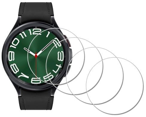 iDaPro [4Pcs Vetro Temperato per SAMSUNG Galaxy Watch 6 Classic 47mm Pellicola Protettiva,Vetro temperato,Durezza 9H,Antigraffio,Antibolla,Antimpronta,Ultrasottile,Facile installazione