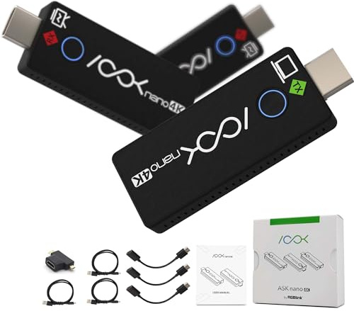 RGBlink 4K Wireless HDMI Transmitter and Receiver Kit,Plug and Play,Wireless HDMI Extender One Transmitter and Two Receivers, Supports Laptop to Dual Monitors for Meetings Live Broadcasts