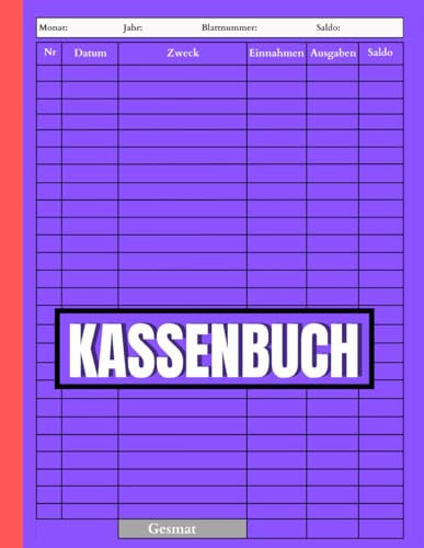 Kassenbuch: für Kleinunternehmer ohne Mwst | Einnahmen und Ausgaben erfassen | Buchhaltungsbuch | 3100 Einträge