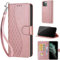 KENHONER Phone Case for iPhone 11 Pro Max Case, Shockproof Protective Phone Case with Card Slots Kickstand Magnetic Closure Case compatible iPhone 11 Pro Max Cube-Rose Gold