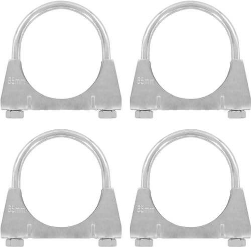 4er Set Edelstahl Bügel Schellen M8 x 65mm extrem belastbare Montageschellen stainless steel heavy duty (4 Stk. M8 x 65mm)