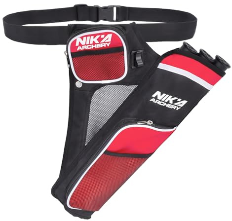 SHENG-RUI Archery Arrow Quiver Holder, 3-Tubes Hip Quiver Arrow Bag with Adjustable Belt for Youth & Adults Arrows Hunting Target Practicing