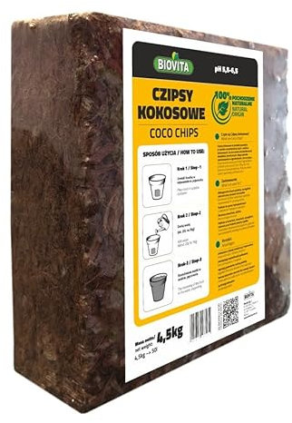 Kokoschips Blumenerde Kokosfasern-Chips Kokosnussschalenfasern 4,5kg 50L Brikett Kokoserde
