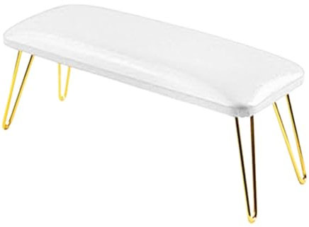 Ｚｉａｌｏｆｉ Coussin Ergonomique pour Manucure En Cuir Véritable, Blanc et or